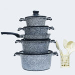 17-piece non-stick cookware set - مجموعة أواني الطهي 17 قطعة - سوداء