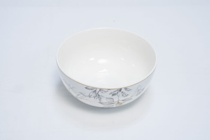 gray floral bowl - وعاء 5.5 بوصة - تصميم زهور رمادي