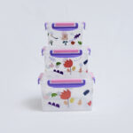 plastic food storage set - صندوق طعام بلاستيكي 3 قطع
