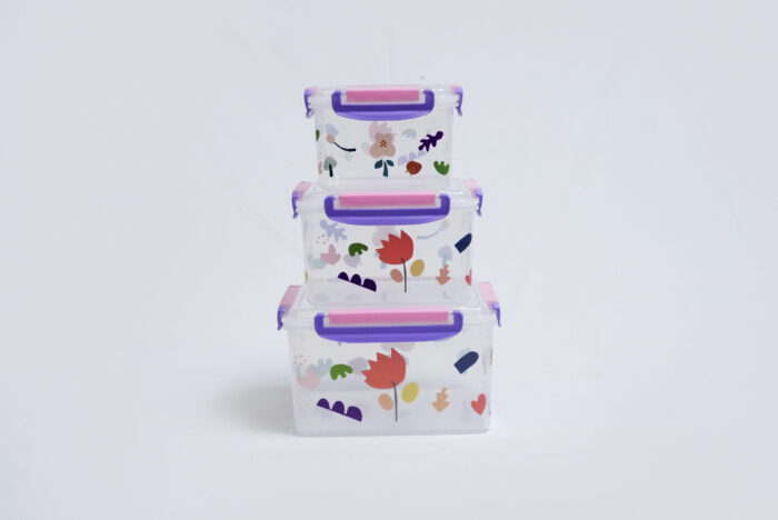 plastic food storage set - صندوق طعام بلاستيكي 3 قطع