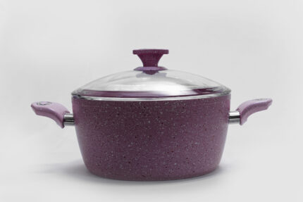 granite deep cooking pot 26cm - وعاء طهي عميق من الجرانيت 26 سم – موديل 26NO | قدر غير لاصق مع غطاء للمرق، الحساء والمزيد
