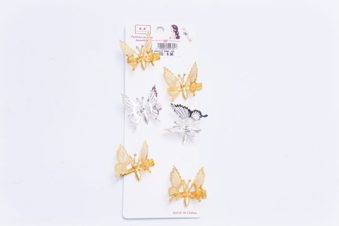 butterfly hair clips for kids - مشبك شعر 3030 E -224 WH /