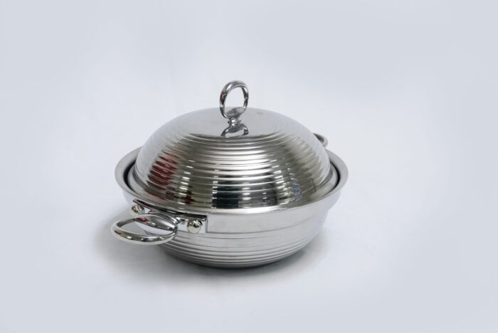 deep silver pattern bowl - وعاء عميق بنمط فضي متلألئ