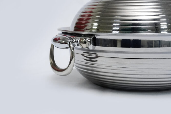 deep silver pattern bowl - وعاء عميق بنمط فضي متلألئ
