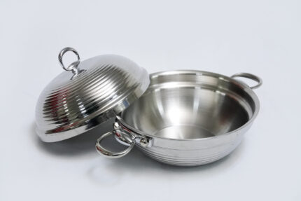 deep silver pattern bowl - وعاء عميق بنمط فضي متلألئ