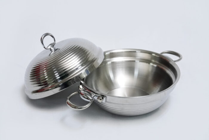 deep silver pattern bowl - وعاء عميق بنمط فضي متلألئ