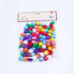 colorful shiny pom poms - كرات بوم بوم ملونة لامعة 1.5 سم - 100 قطعة - M2074