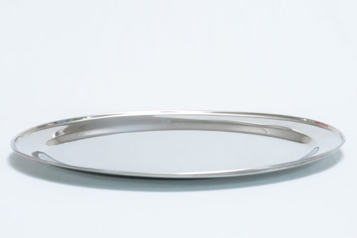 Oval Stainless Steel Serving Plate - طبق تقديم بيضاوي من الفولاذ المقاوم للصدأ – موديل OT0040