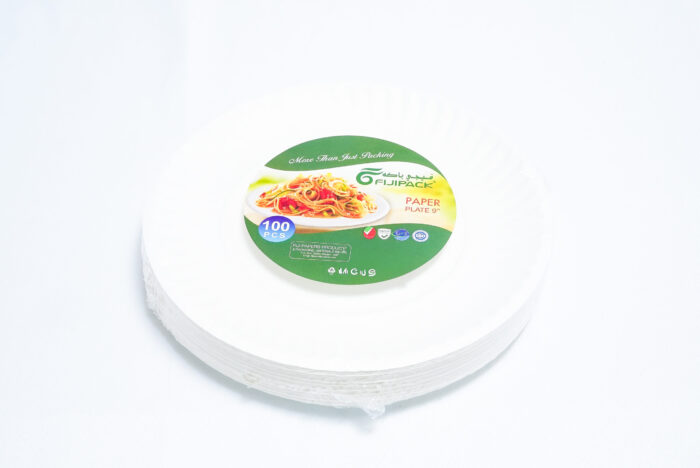 FijiPack 9 inch paper plates - صحن ورقي PR4518 فيجي 9 بوصة