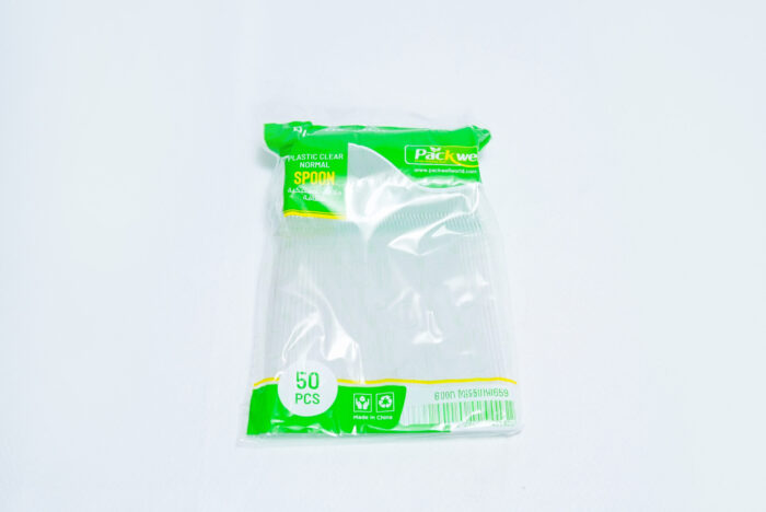 plastic spoons 50 pack - ملعقة بلاستيكية عادية 50 قطعة