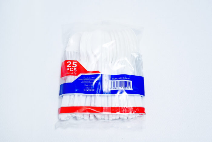medium plastic spoons - ملعقة بلاستيكية متوسطة 25 قطعة HSMDSPM