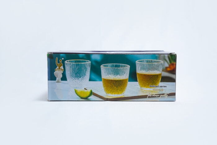 luxury glass juice cup set - طقم أكواب عصير زجاجية 6 قطع Y6OOGJB