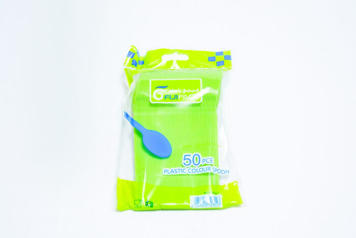 large green plastic spoons - ملعقة بلاستيكية خضراء كبيرة. 50 قطعة