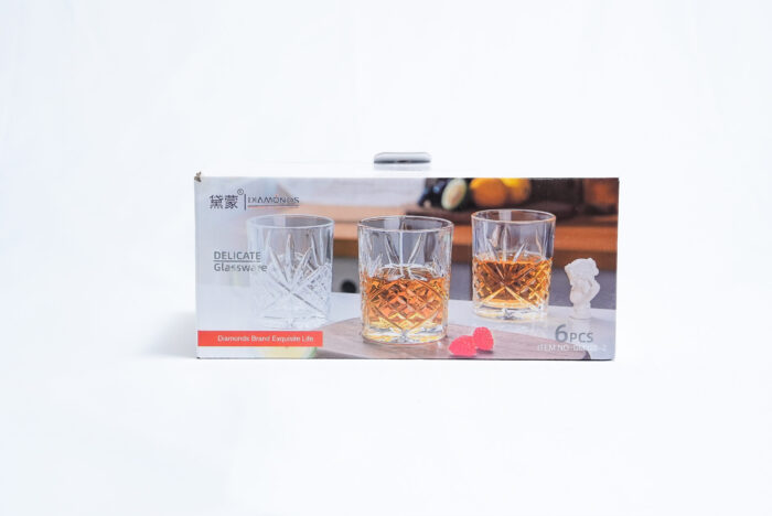 crystal juice glass set - طقم أكواب عصير زجاجية 6 قطع DM325-2