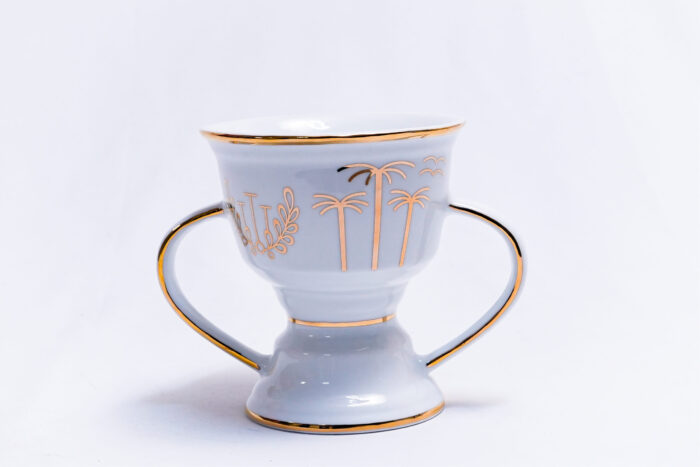 ceramic mug with gold palm design - MUG/BR-07-MS