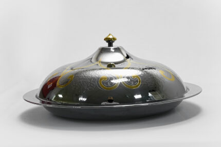 stainless steel serving plate - طبق تقديم من الفولاذ المقاوم للصدأ 40 سم من براديب ساجيدا - أنيق ومت耐