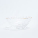 gold-trimmed glass bowl - وعاء زجاجي بحافة ذهبية RM GLS - 336