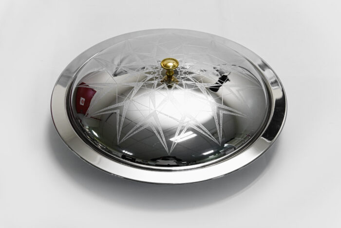 silver serving plate 40 cm - طبق تقديم سابرين الفضي – 40 سم أدوات مائدة أنيقة