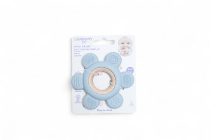 silicone and wood teether - عضاضة سيليكون مع خشب
