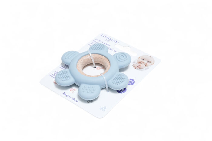 silicone and wood teether - عضاضة سيليكون مع خشب