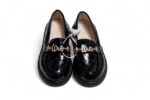 black leather loafers for kids - أحذية الأطفال 148B