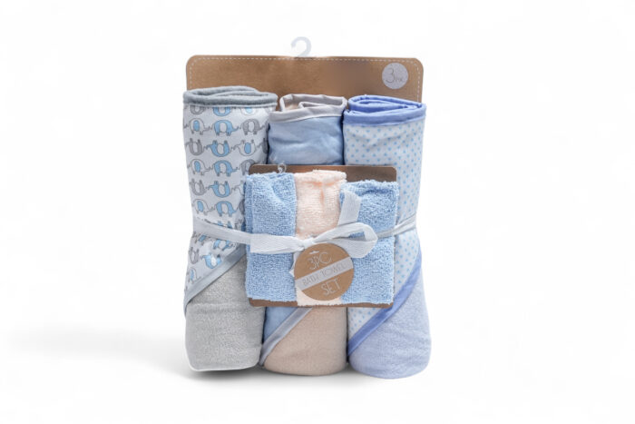 3-piece bath towel set with hood - منشفة حمام 3 قطع مع غطاء