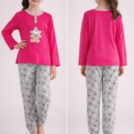 cotton pajama set for girls - طقم بيجاما قطن للبنات
