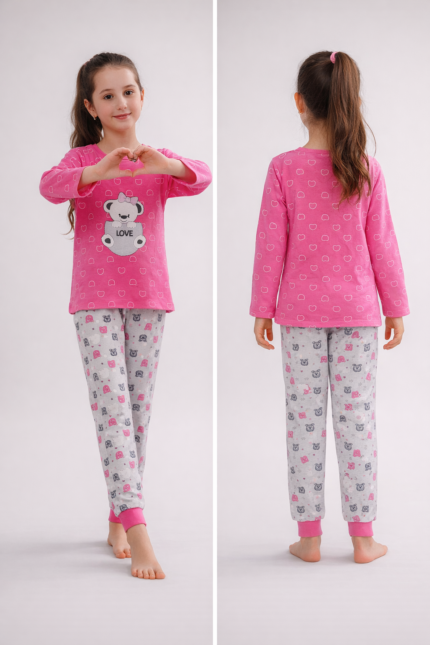 girls' two-piece pajama set - طقم بيجاما مكون من قطعتين للفتيات