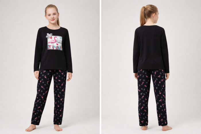 girls printed pajama set - Girls Printed Pajama Set