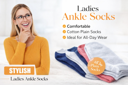ladies ankle socks - Ladies Ankle Socks – Cotton Plain (Pack of 8 Pairs)