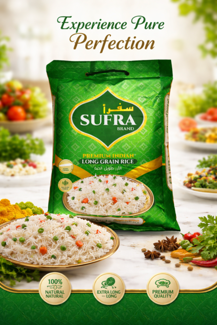 Premium Indian long grain rice - SUFRA Premium Indian Long Grain Rice 5kg