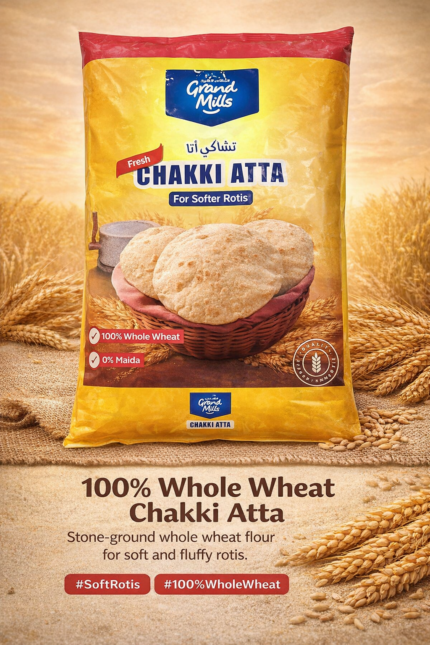 Fresh Chakki Atta 5kg - Grand Mills Fresh Chakki Atta 5kg