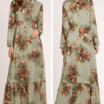 sage green floral maxi dress - green floral maxi dress