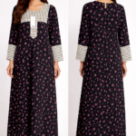 women’s long dress with floral prints - women’s long dress with delicate floral prints