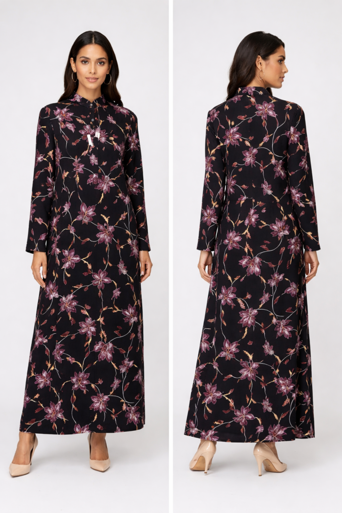 Black Floral Maxi Dress - Black Floral Maxi Dress