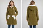 Olive Green Hooded Corduroy Coat - Olive Green Hooded Corduroy Coat