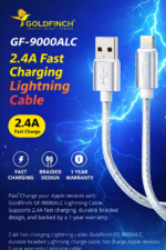 2.4A fast charging lightning cable - Goldfinch GF-9000ALC 2.4A Fast Charging Lightning Cable