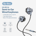 Go-Des GD-EP216 earphones - Go-Des GD-EP216 Semi-In-Ear Wired Earphones – 3.5mm Jack