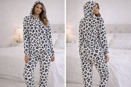 leopard-print pajama set - Leopard-Print Pajama-M