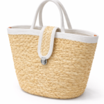 Stylish Woven Straw Handbag - Stylish Woven Straw Handbag-White
