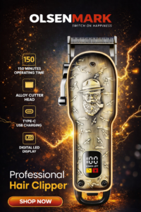 Olsenmark Professional Hair Clipper - Olsenmark Professional Hair Clipper – OMTR4087Y
