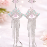 White Diamond Stone Drop Earrings - White Diamond Stone Drop Earrings