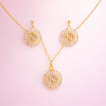 Gold Letter 'N' Jewelry Set - طقم مجوهرات بحرف "N" بلون الذهب