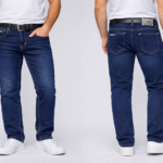 dark blue slim fit jeans for men - جينز ضيق للرجال باللون الأزرق الداكن