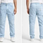 Light Blue Cargo Denim Jeans for Men - جينز دينيم كارجو أزرق فاتح للرجال