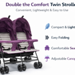 TwinEase Double Stroller with Canopy