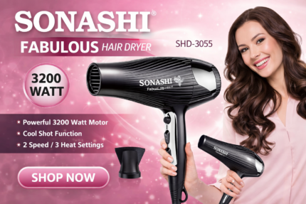 Professional hair dryer 3200W - Sonashi Professional Hair Dryer 3200W – Powerful & Stylish Performance