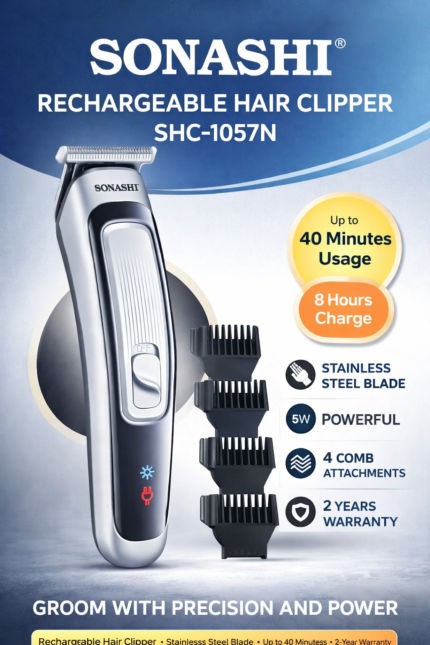Sonashi rechargeable hair clipper - Sonashi Rechargeable Hair Clipper SHC-1057N