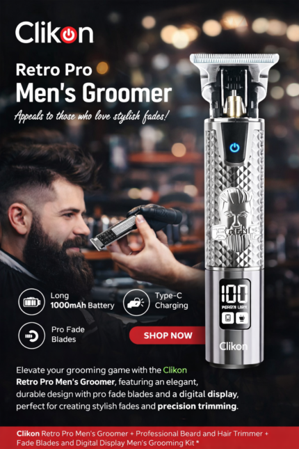 Clikon Retro Pro Men’s Groomer - Clikon Retro Pro Men’s Groomer – Precision Meets Style