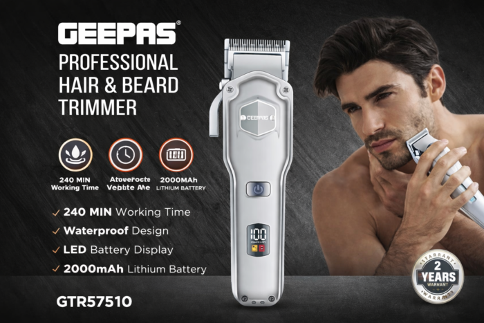 Geepas Professional Hair & Beard Trimmer - Geepas Professional Hair & Beard Trimmer GTR57510 – Waterproof